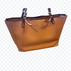 Tory Burch Large Brown Leather Tote Bag/Purse Two Handles